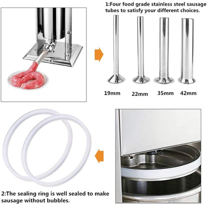 Sausage Maker Stuffer Filler Vertical Stainless Steel Sausage Maker - The Shopsite