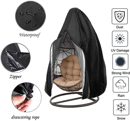 Patio Hanging Egg Chair Cover Swing Chair Cover With Zip - The Shopsite