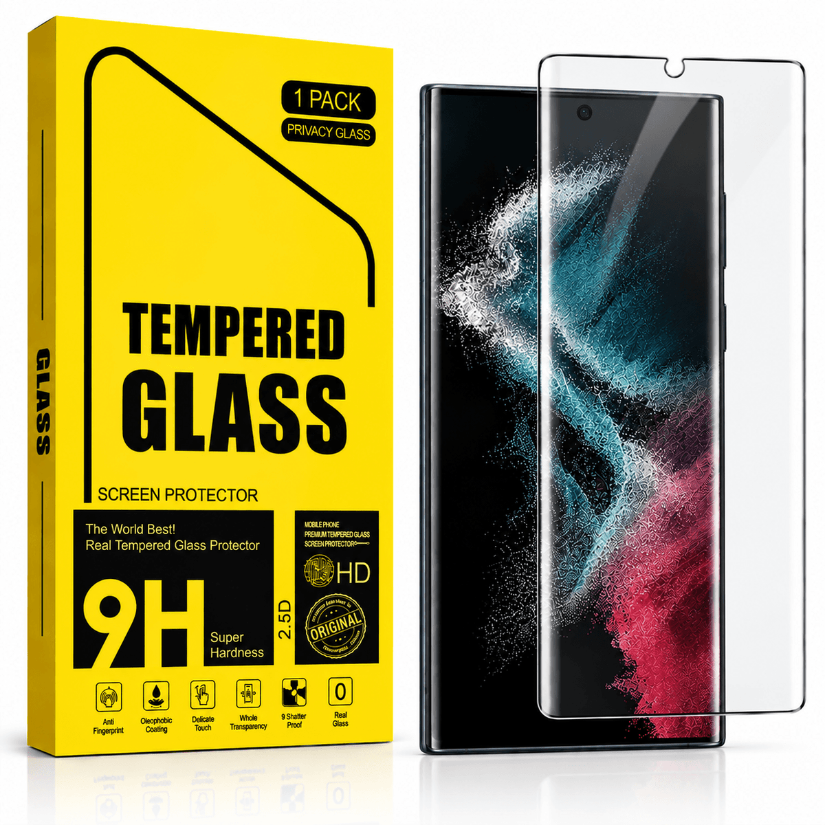 Samsung Galaxy S22 Ultra Clear Tempered Glass Screen Protector – 9H HD, 2.5D Rounded Edge, Impact & Scratch Resistant