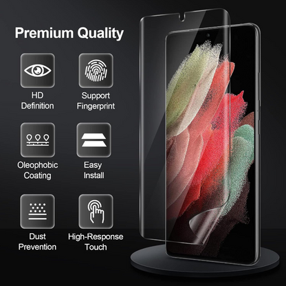 Samsung Galaxy S23 Ultra Clear Tempered Glass Screen Protector (2 Pack) – 9H HD, 2.5D Rounded Edge, Impact & Scratch Resistant