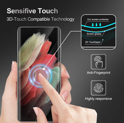 Samsung Galaxy S22 Ultra Clear Tempered Glass Screen Protector – 9H HD, 2.5D Rounded Edge, Impact & Scratch Resistant