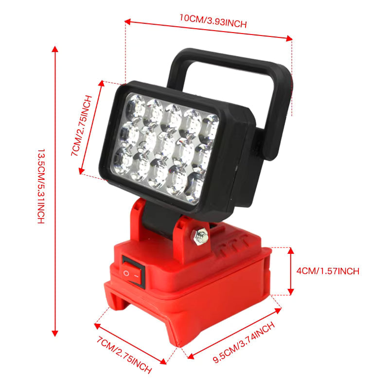 LED Work Light Torch fits  Milwaukee 18V Battery