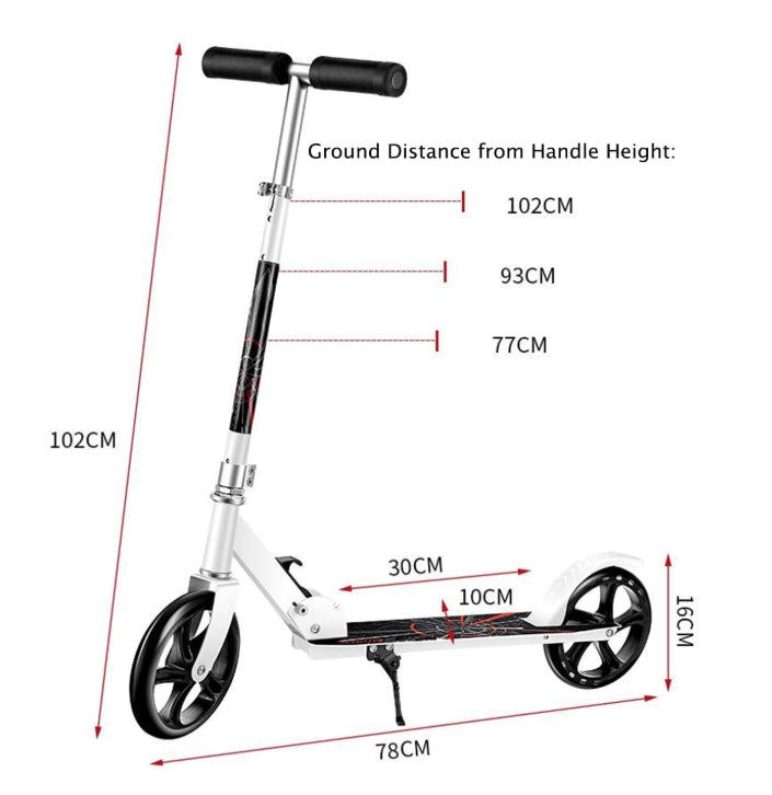 Folding Kick Scooter for Adults and Teens with Height Adjustable Handlebar