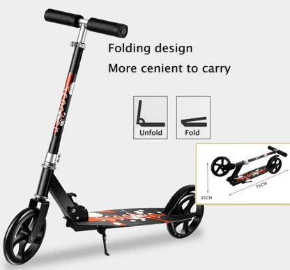 Folding Kick Scooter for Adults and Teens with Height Adjustable Handlebar