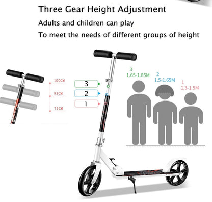 Folding Kick Scooter for Adults and Teens with Height Adjustable Handlebar