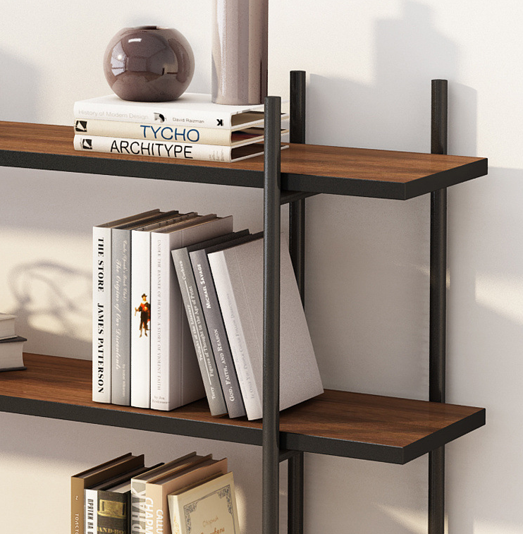 3 Tier Bookshelf Console Table Hallway Flower Table (Dark Wood)