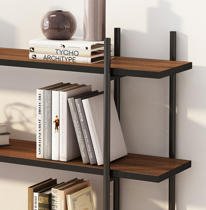 3 Tier Bookshelf Console Table Hallway Flower Table (Dark Wood)