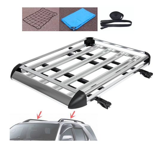Universal Roof Rack Basket with Net and Rain Ponchos (130cm)