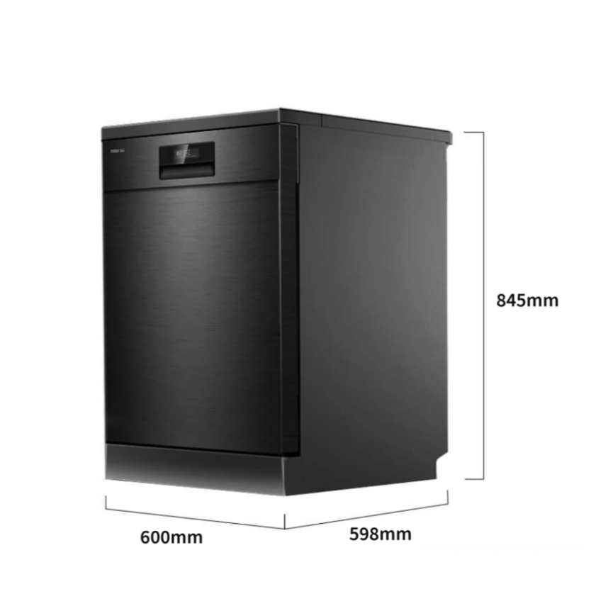 Toshiba 15-Place Setting Freestanding Dishwasher, UV Light, Auto Open & Hygiene Cycle