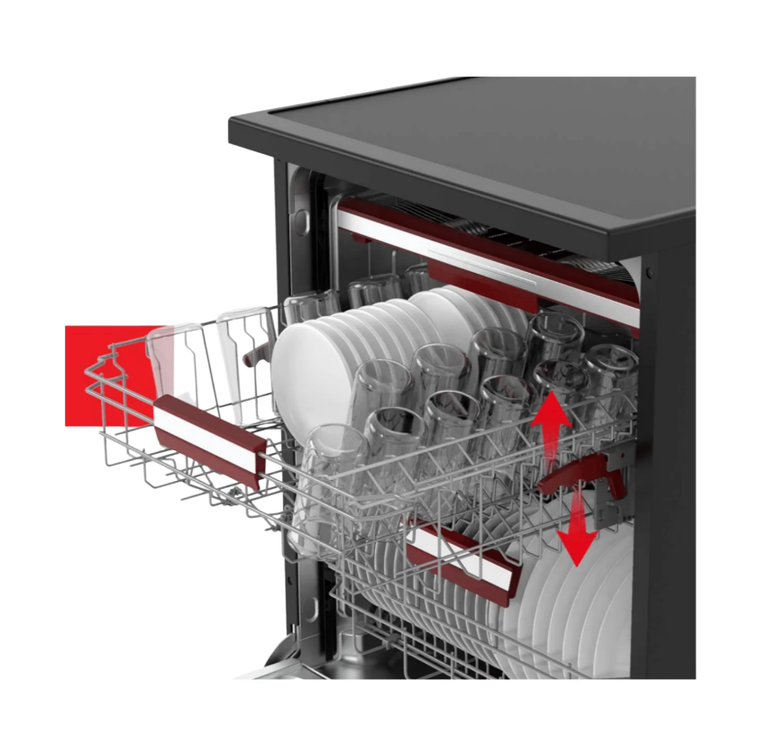 Toshiba 15-Place Setting Freestanding Dishwasher, UV Light, Auto Open & Hygiene Cycle