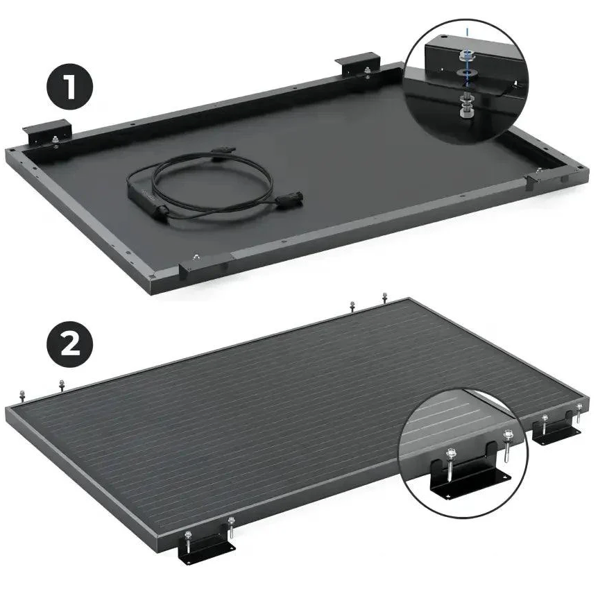 EcoFlow 2x 100W Rigid Solar Panel + 2x Solar Panel Mounting Feet
