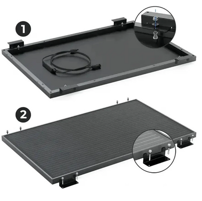 EcoFlow 2x 100W Rigid Solar Panel + 2x Solar Panel Mounting Feet