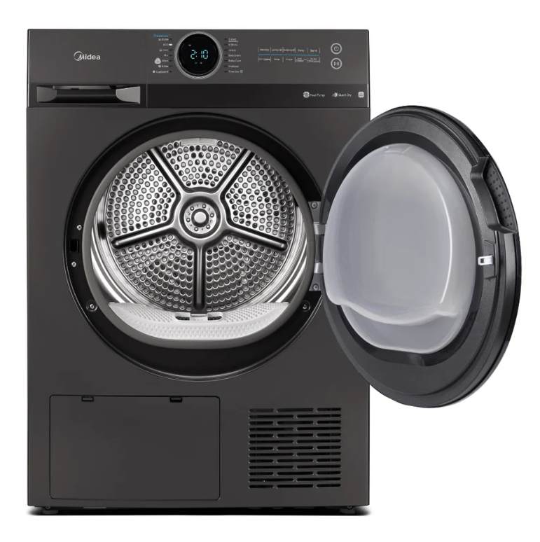 Midea 9kg Heat Pump Tumble Dryer with Smart Control – Black | MD200H90WB/T-AU
