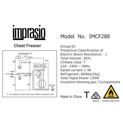 Imprasio 287L Chest Freezer – White | IMCF288