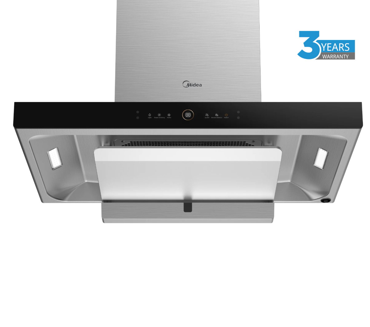 Midea 90cm T-Shape Rangehood with Steam Wash – 90M80