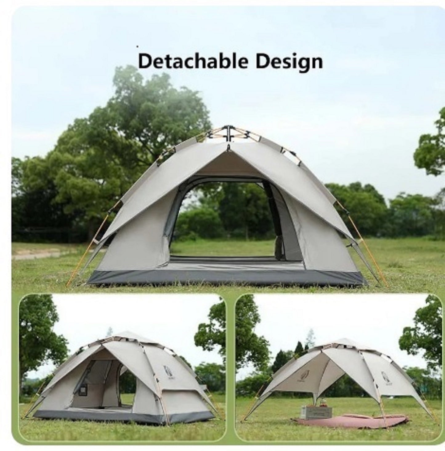 Instant Pop-Up Double-Layer Waterproof Camping Tent – Military Green