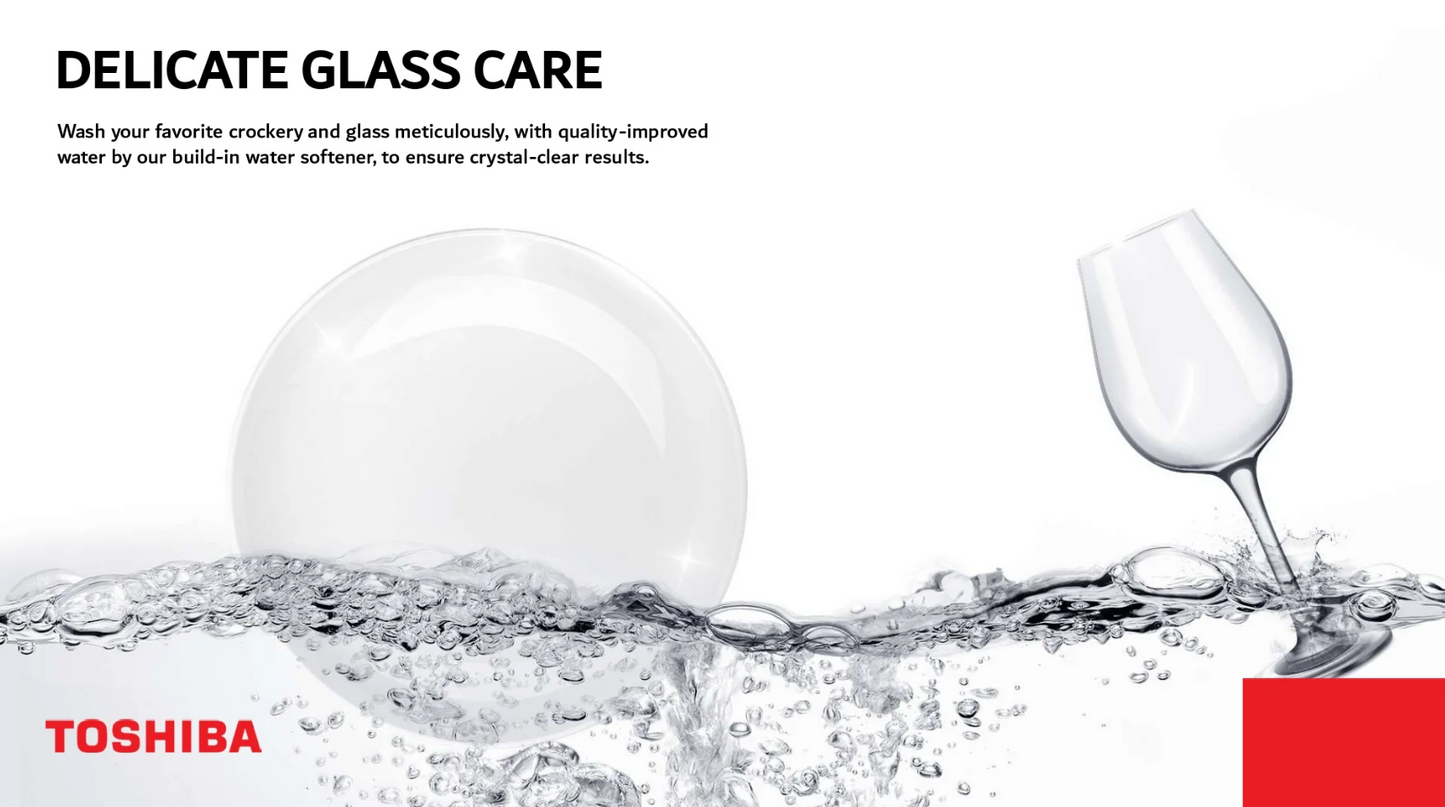 Toshiba 15 Place Settings Freestanding Dishwasher with Auto Open Function