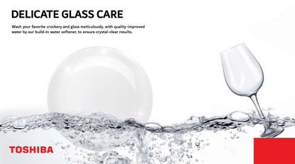 Toshiba 15 Place Settings Freestanding Dishwasher with Auto Open Function