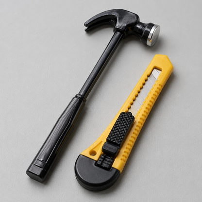 2-Piece Mini Hammer & Utility Knife Set