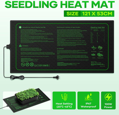 Seedling Heat Mat Plant Heated Pad 122 x 53cm