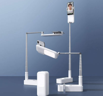Foldable Selfie Light, Rechargebale Stand with Phone Holder and Remote
