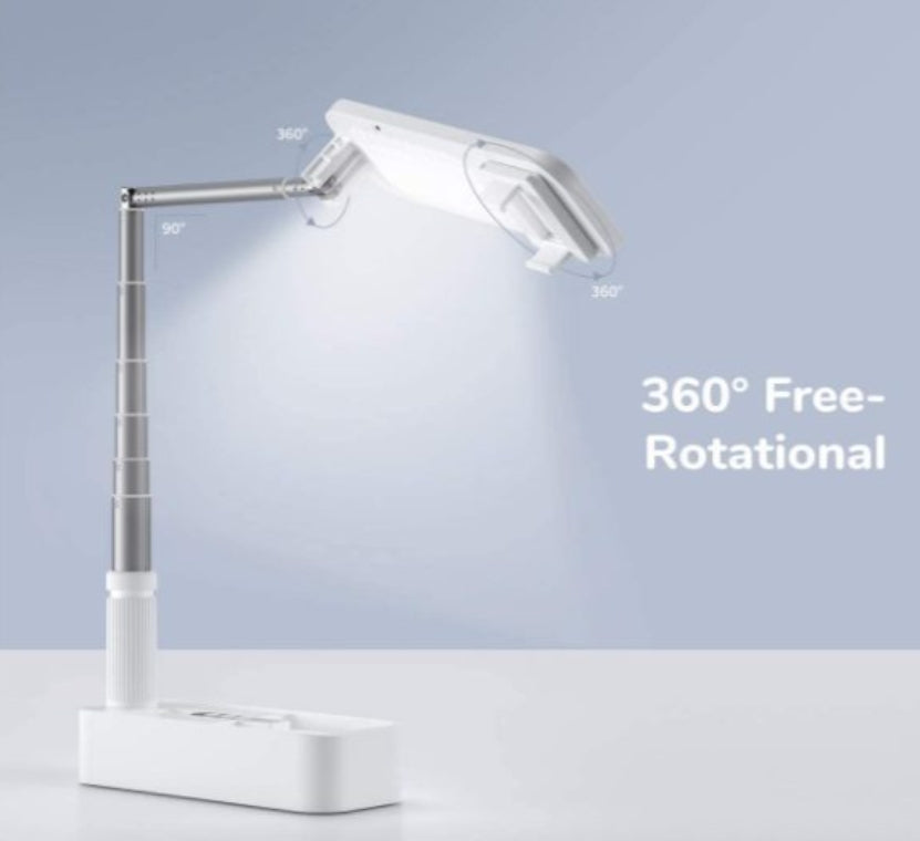 Foldable Selfie Light, Rechargebale Stand with Phone Holder and Remote