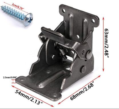 4 Pcs Self-Lock Hinge Hardware with Screws Lock Extension Support for Table Leg