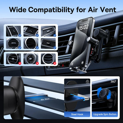 Auto Clamping Gravity Car Phone Holder Air Vent Mount