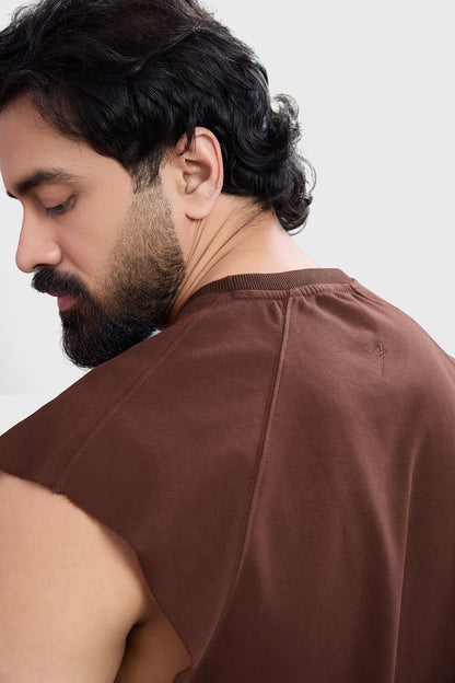 Shell Raw Capsleeves Tank Brown