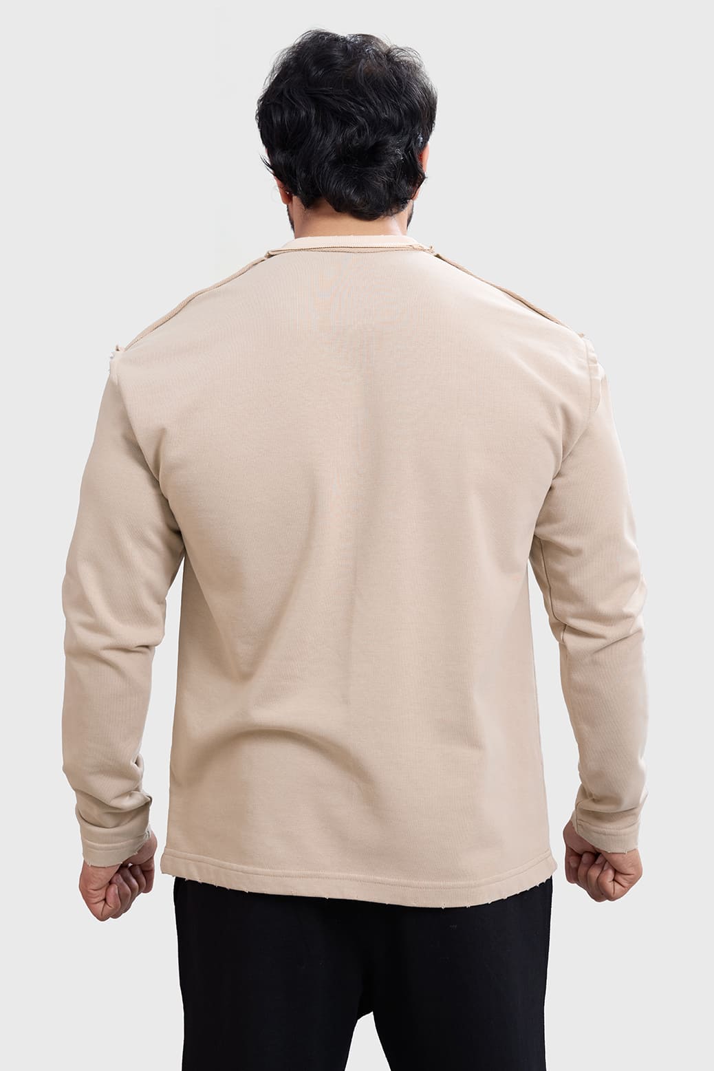 Shell Raw Sweatshirt Beige