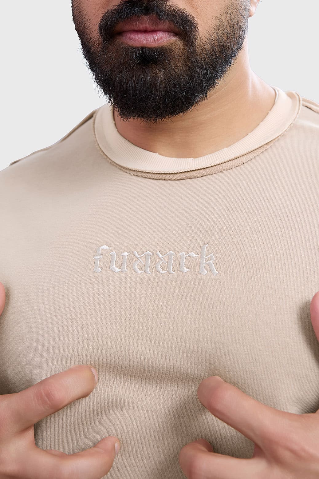 Shell Raw Sweatshirt Beige