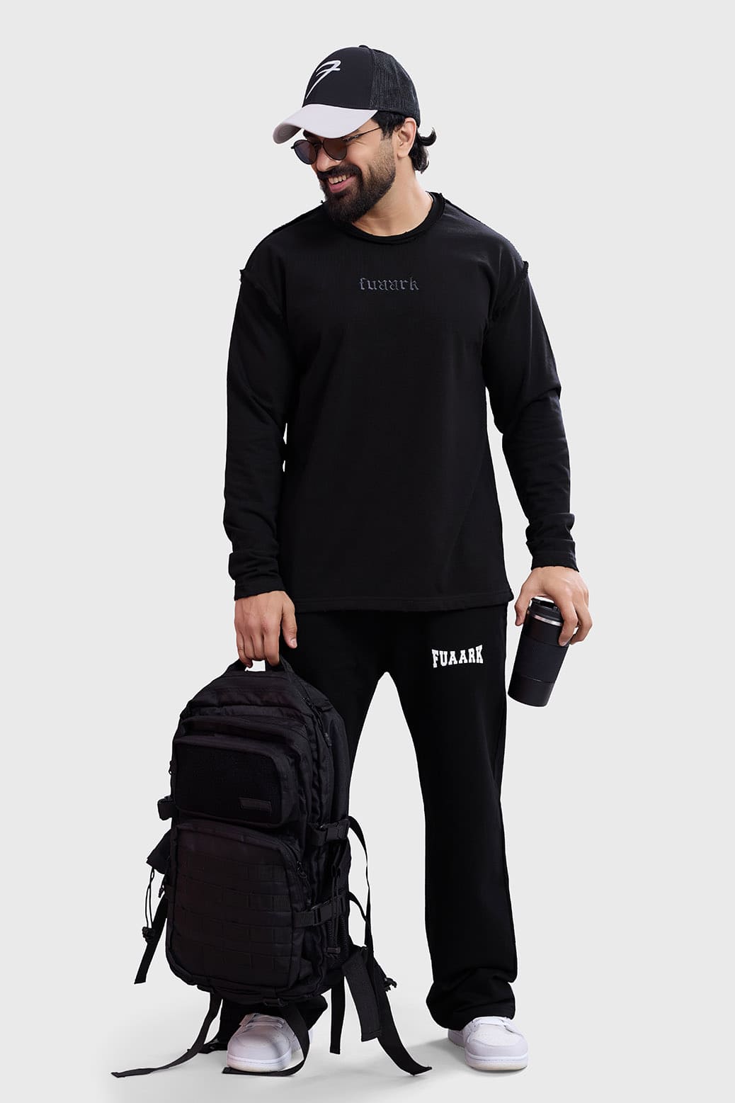 Shell Raw Sweatshirt Black