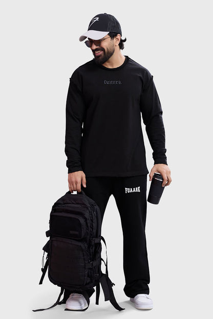 Shell Raw Sweatshirt Black