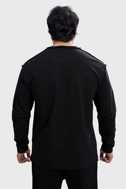 Shell Raw Sweatshirt Black