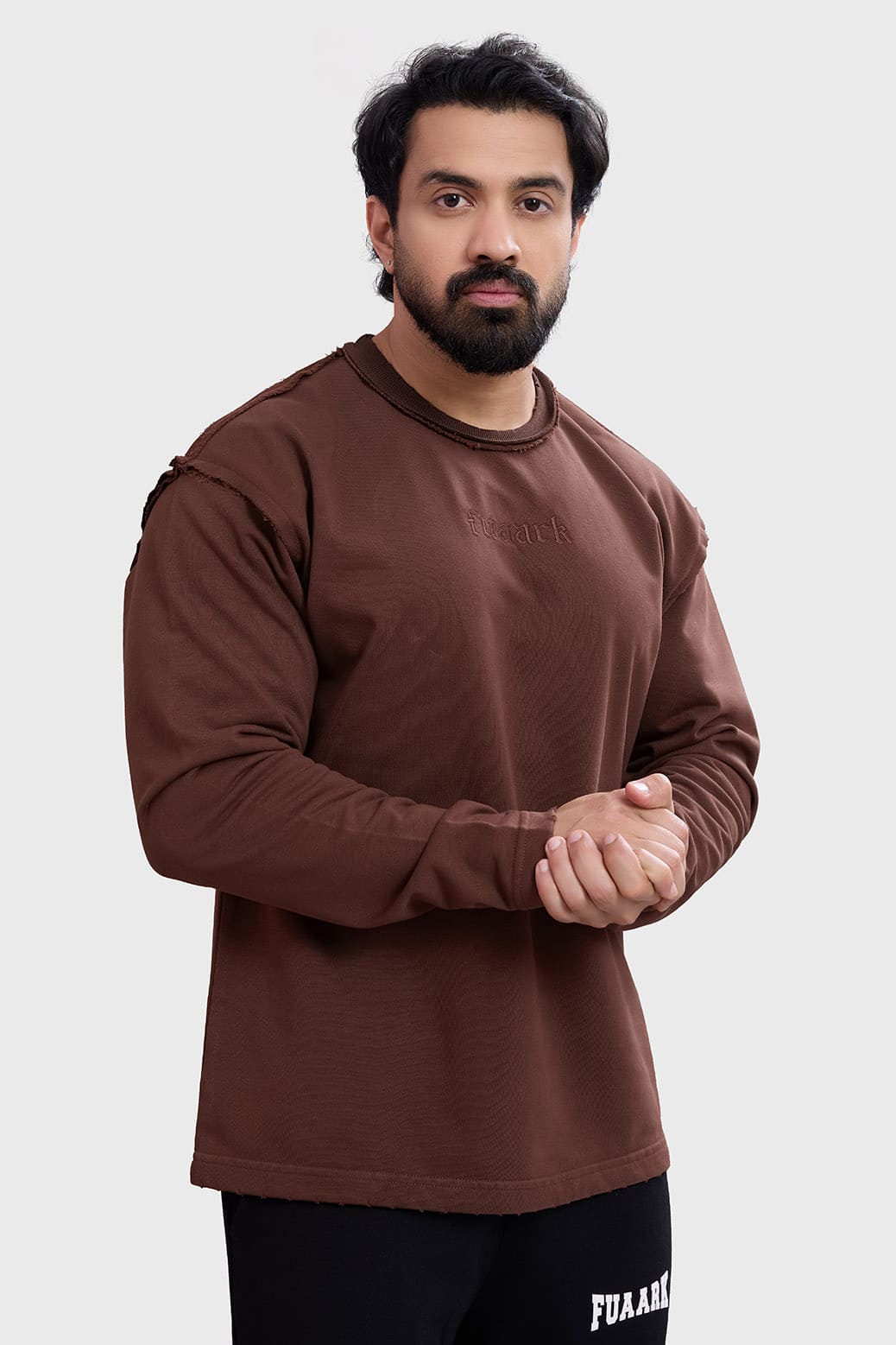 Shell Raw Sweatshirt Brown