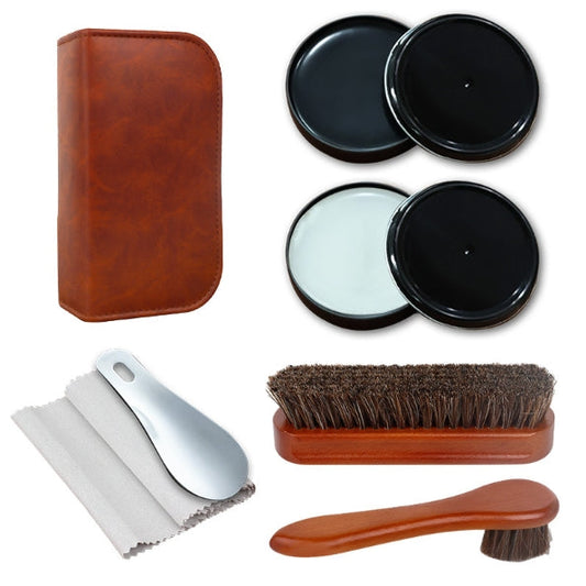 Shoe Care Kit with Black and White Shoe Polish - Perfect for Home and Travel Use