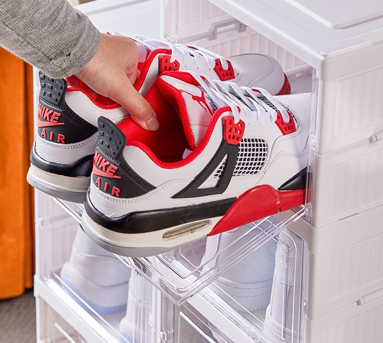 6 Tiers Folding shoe cabinet transparent shoe storage box foldable Organizer