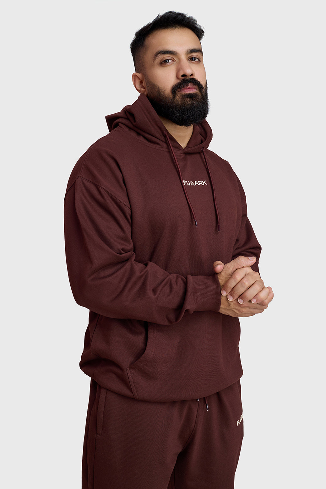 Unisex Signature Oversized Hoodies Brown