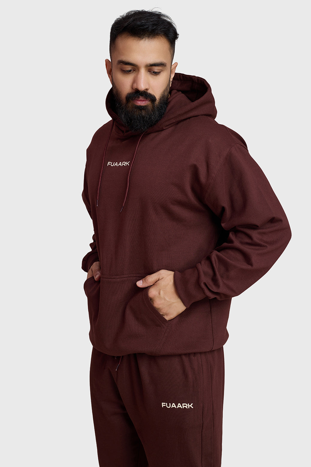 Unisex Signature Oversized Hoodies Brown