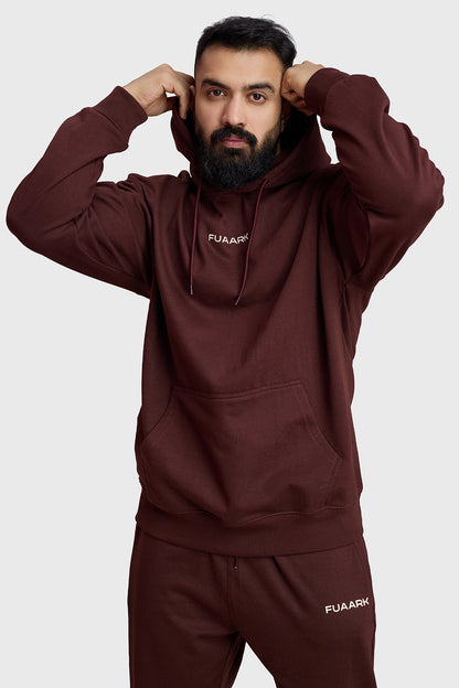 Unisex Signature Oversized Hoodies Brown