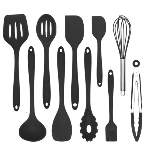 10Pcs/Set Silicone Heat Resistant Kitchen Cooking Utensils Non-Stick Baking Tool