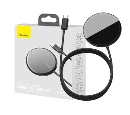 Baseus Simple Mini - Mag Safe 15W Wireless Induction Charger Black