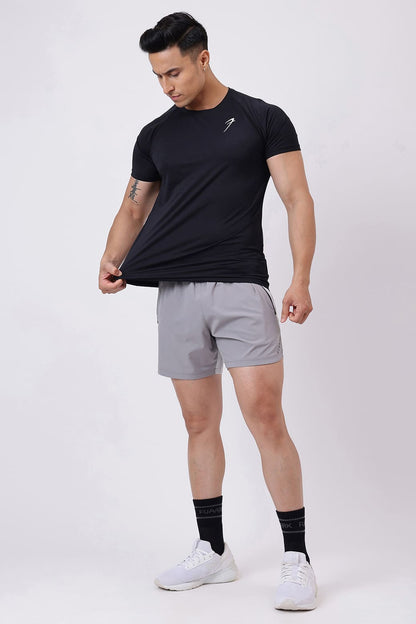 Snap Colourblock Shorts Light Grey