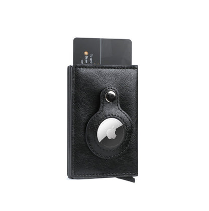 Slim Smart Slide Leather Wallet AirTag Compatible RFID Blocking