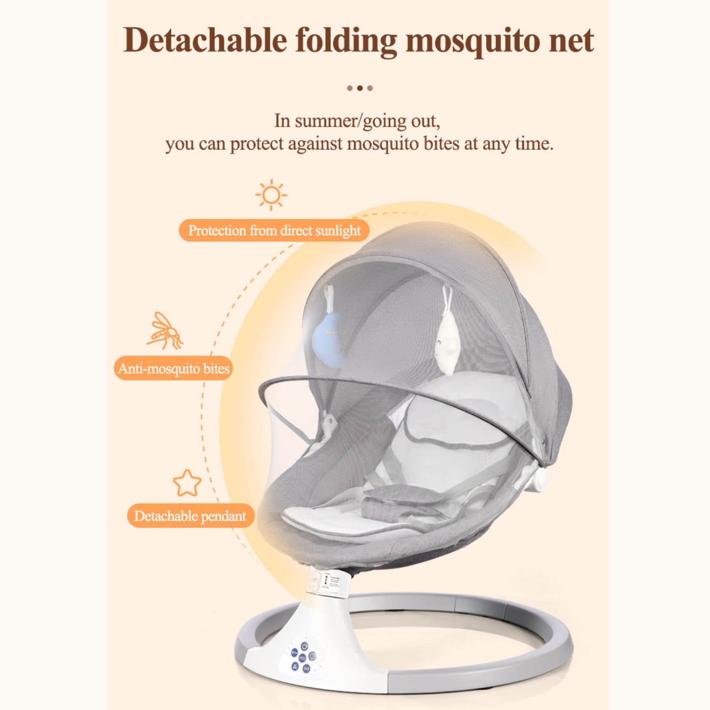 Smart Baby Swing Cradle Rocker/ Bouncer Seat with Dinning Table -Pink