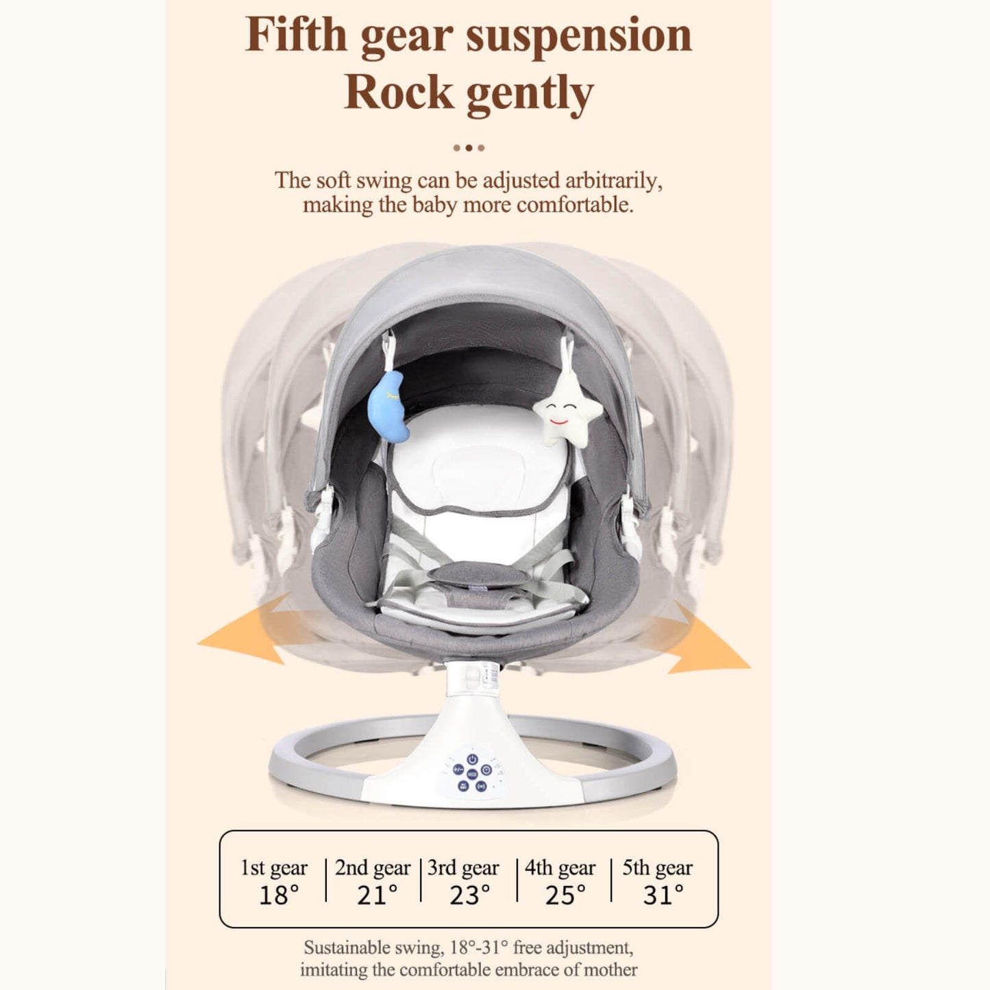 Smart Baby Swing Cradle Rocker/ Bouncer Seat with Dinning Table -Pink