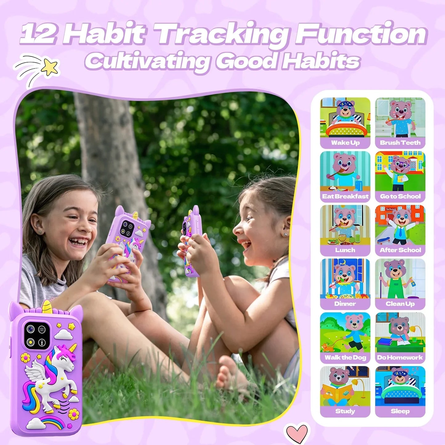Smart Phone with 8GB Card & Holographic Pyramid 2.8"Touchscreen Learning Toy For Girl Boy