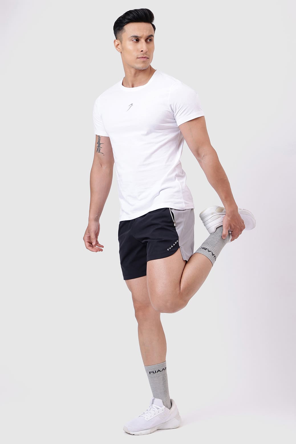 Snap Colourblock Shorts Black
