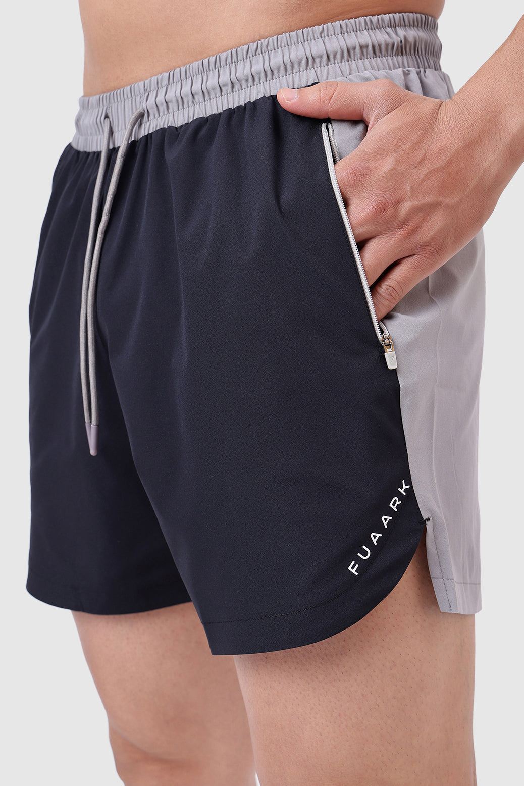 Snap Colourblock Shorts Black