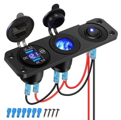 12V Marine Outlet Socket,Quick Charge 3.0 12 Volt USB Outlet